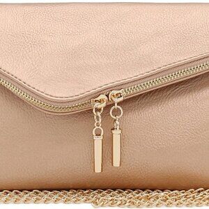 Envelope Wristlet Clutch Crossbody Bag with Chain Strap